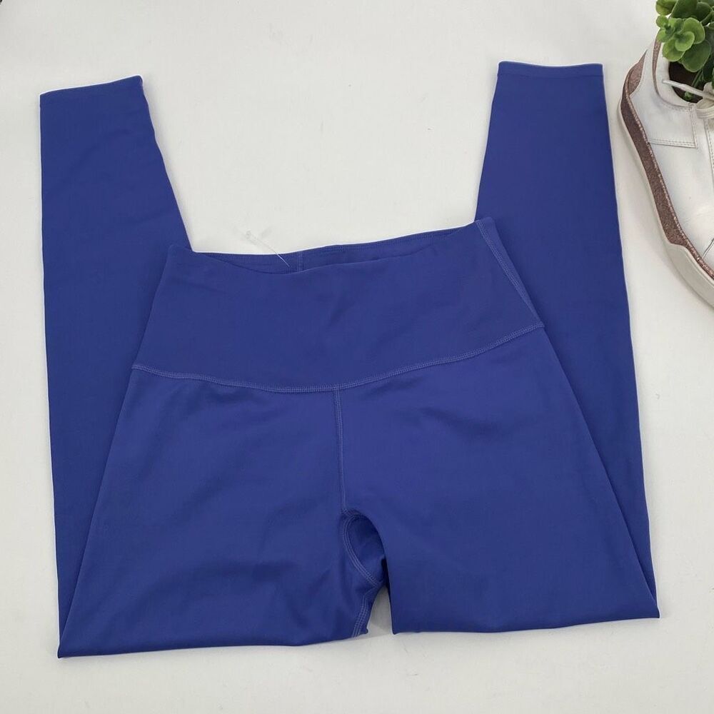 Underalls  mLined Crotch High-Rise Stretch Leggings Tights Athletic Yoga Blue XS